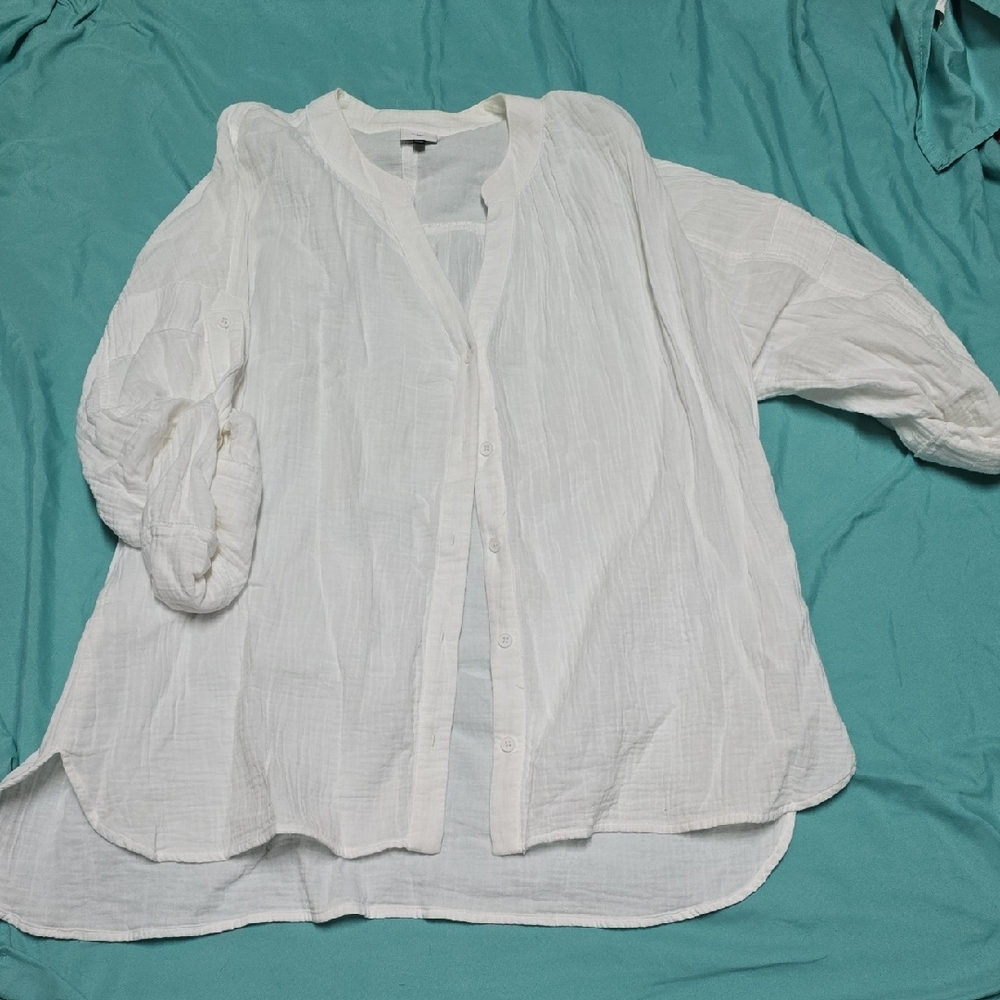 CAbi White Button-Down Shirt for Women